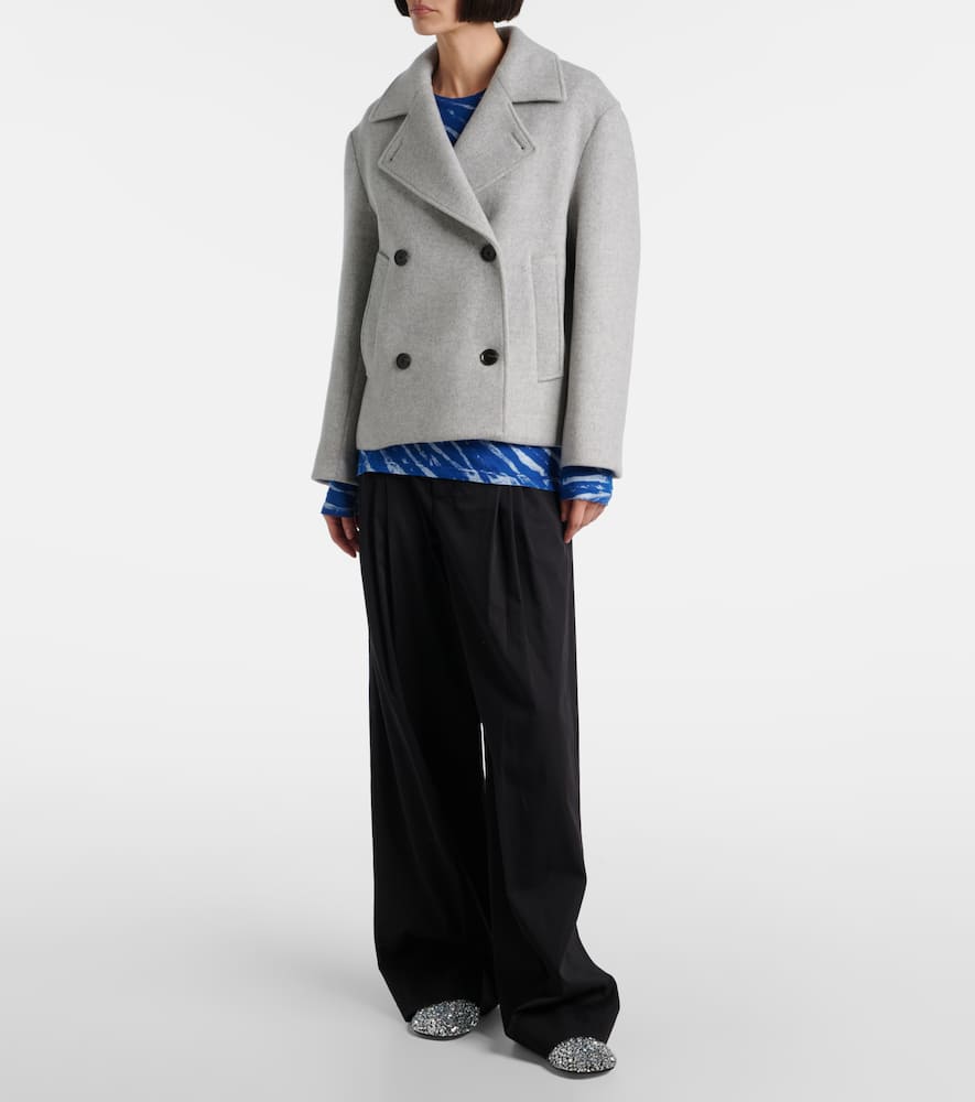 Double-breasted wool coat