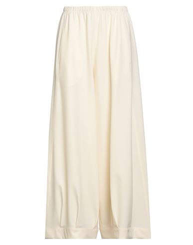Woman Pants Cream Size L Polyester, Viscose, Elastane