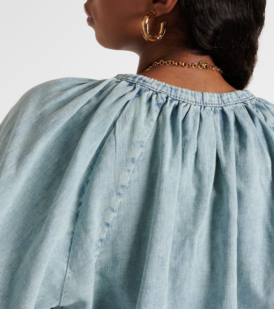Cotton and linen denim top