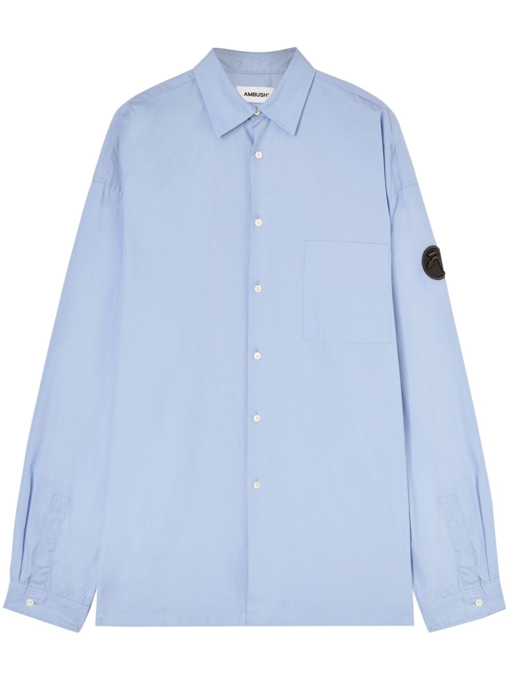 Logo-patch button-up shirt - Blue
