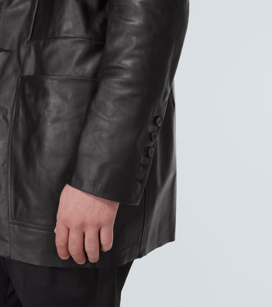 Lido single-breasted leather blazer