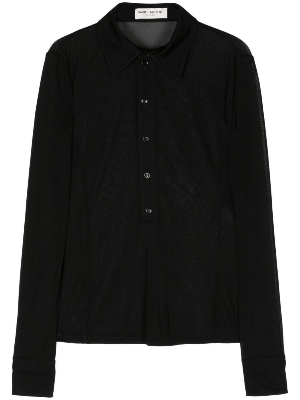 Button-up mesh shirt - Black