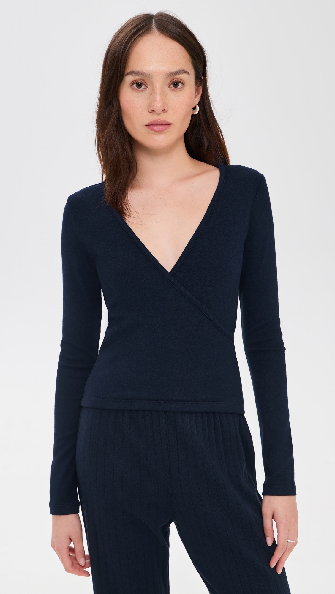 The Baby Rib Crisscross Top Navy