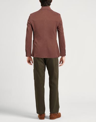 Man Blazer Chocolate brown Size 40 Cotton, Elastane