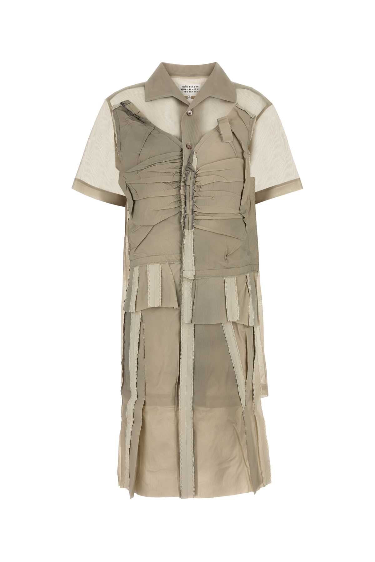 Dress Shirt Dress — Beige