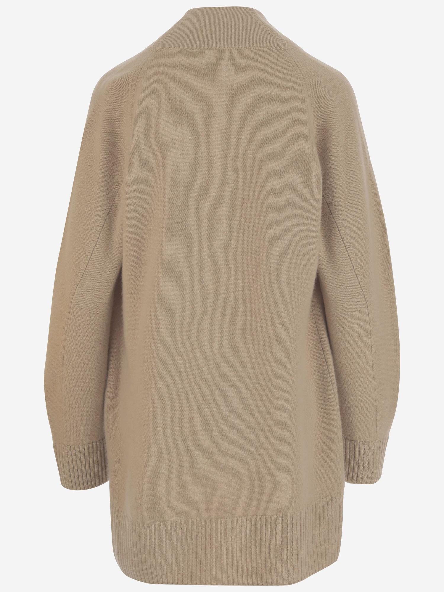 Cashmere Open-Front Cardigan — Beige