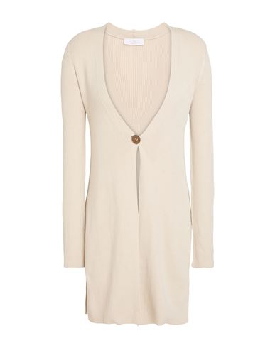 Woman Cardigan Beige Size 12 Cotton