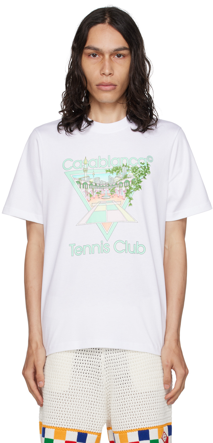 Casablanca White 'Tennis Club Icon' T-Shirt