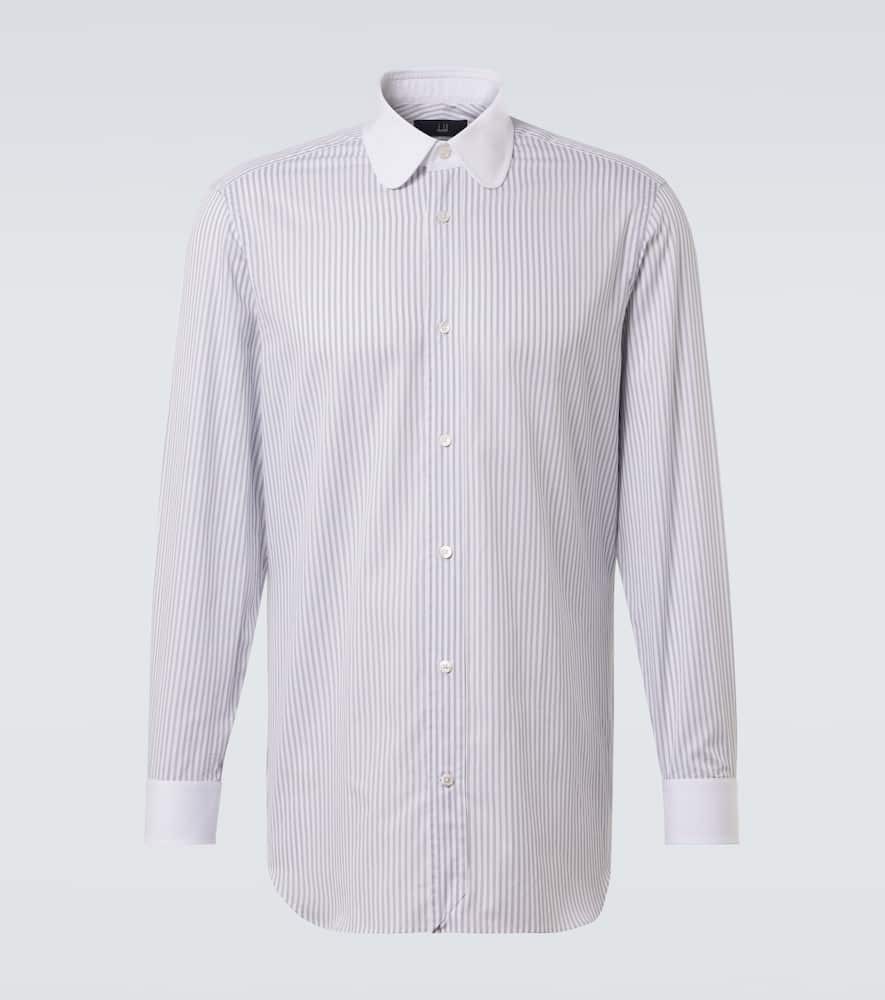 Striped cotton twill shirt