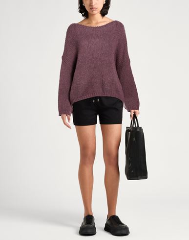 Woman Sweater Plum Size M Baby alpaca wool, Polyamide, Wool