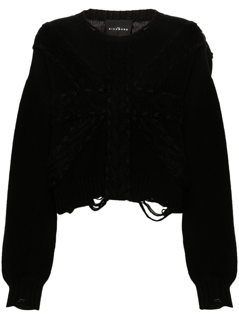 Union Flag-embroidered jumper - Black