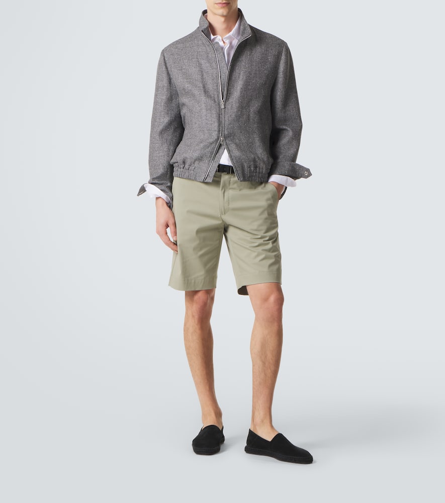 Cotton-blend Bermuda shorts