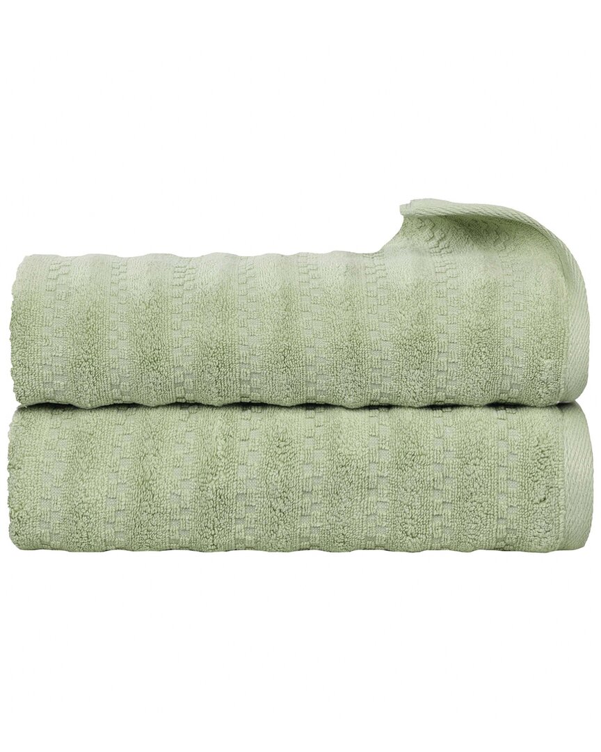 Set of 2 Zuma Zero Twist Cotton Medium Weight Soft Absorbent Bath  Towels