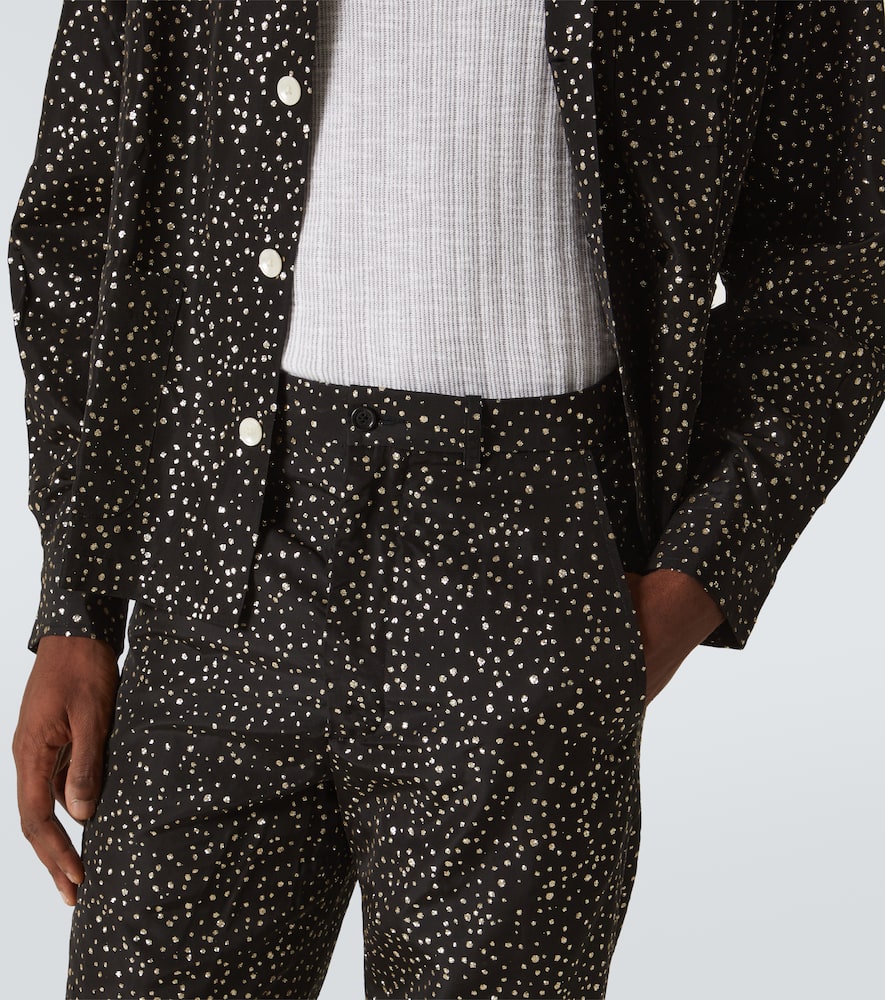 Glitter faille straight pants