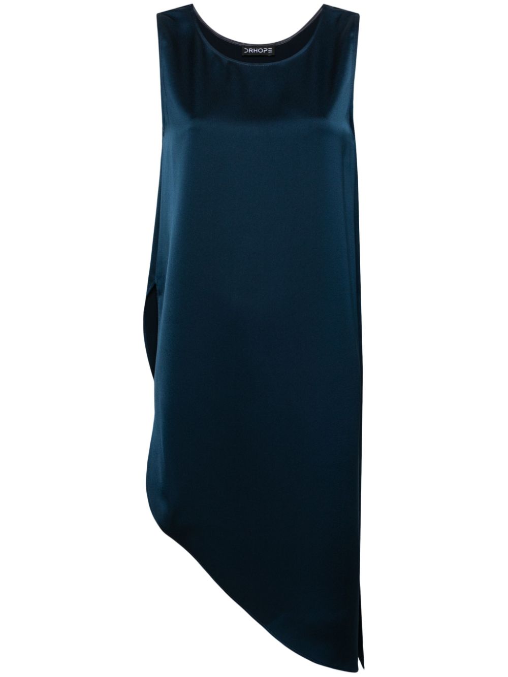 Asymmetric sleeveless blouse - Blue