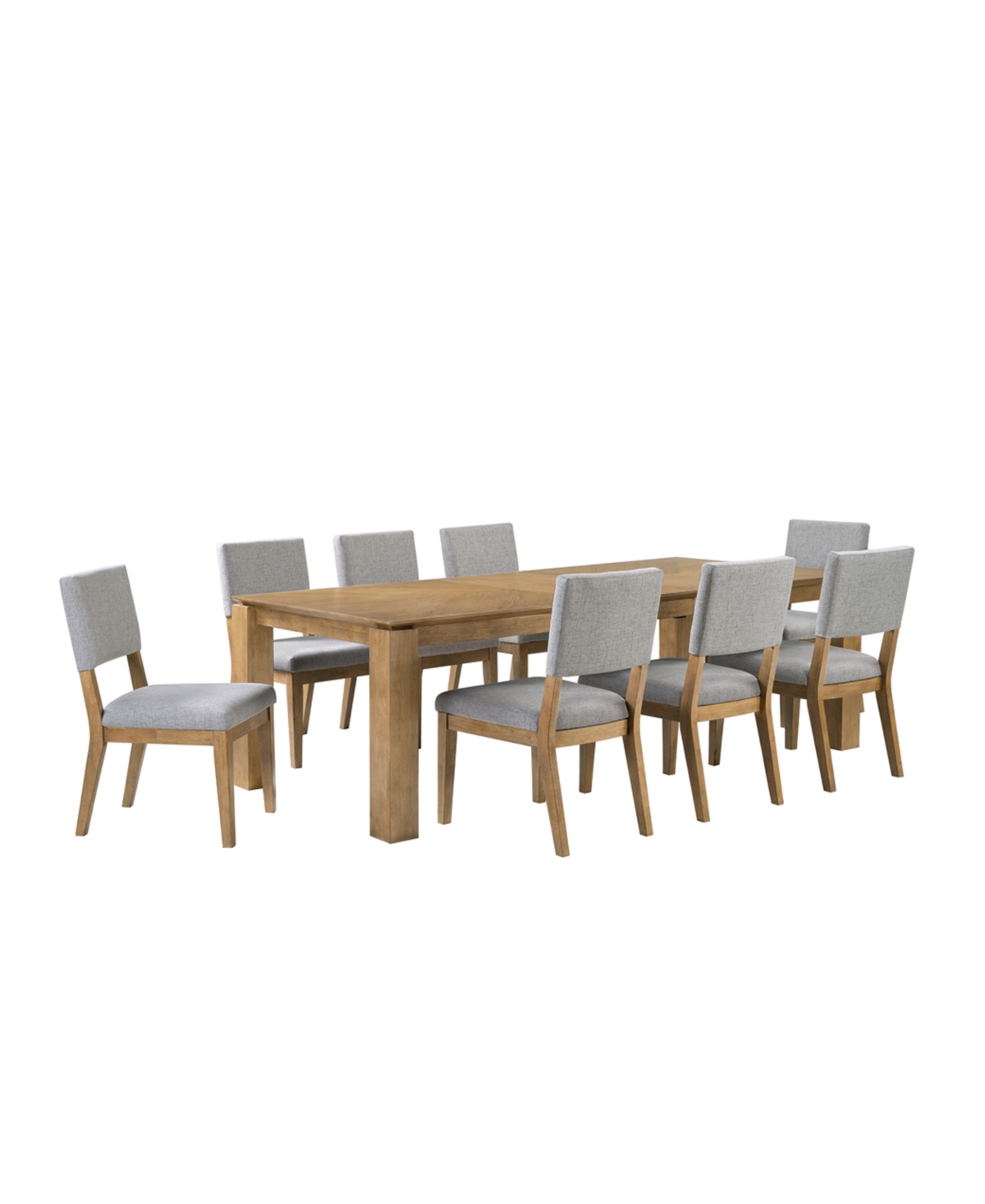 Selby 9-Pc. Dinning Set (1 Dining Table + 8 Chairs) - Brown