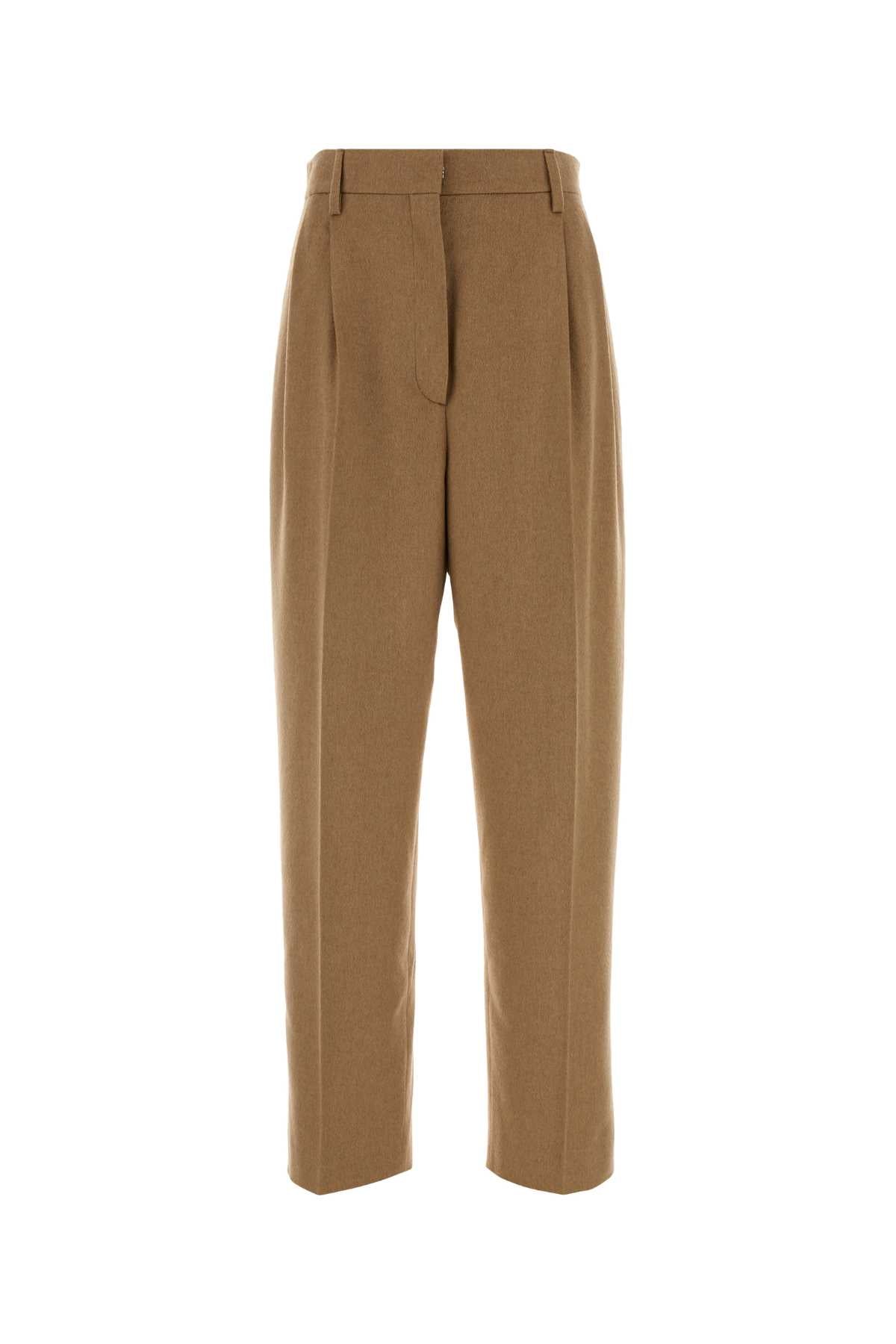 Camel Wool Trousers — Camel