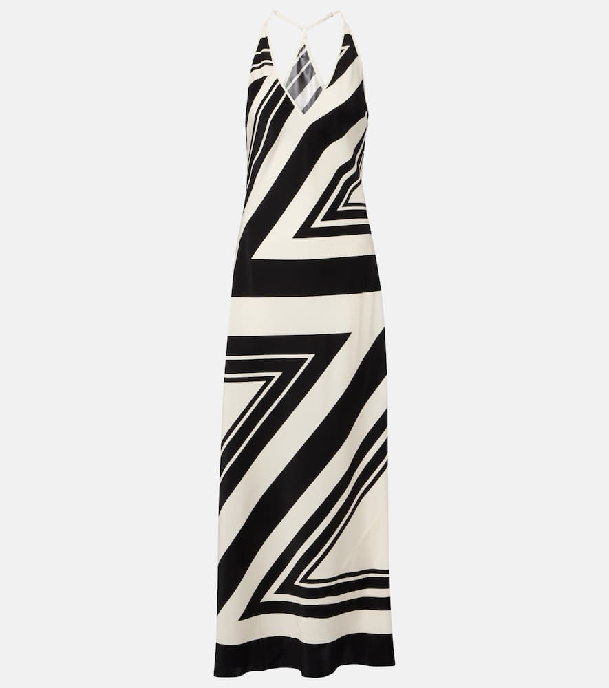 Pietra printed silk crêpe maxi dress