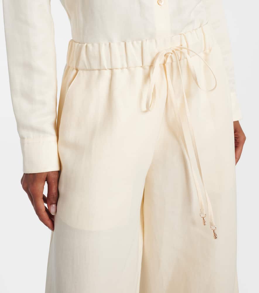 Gelos linen and silk wide-leg pants