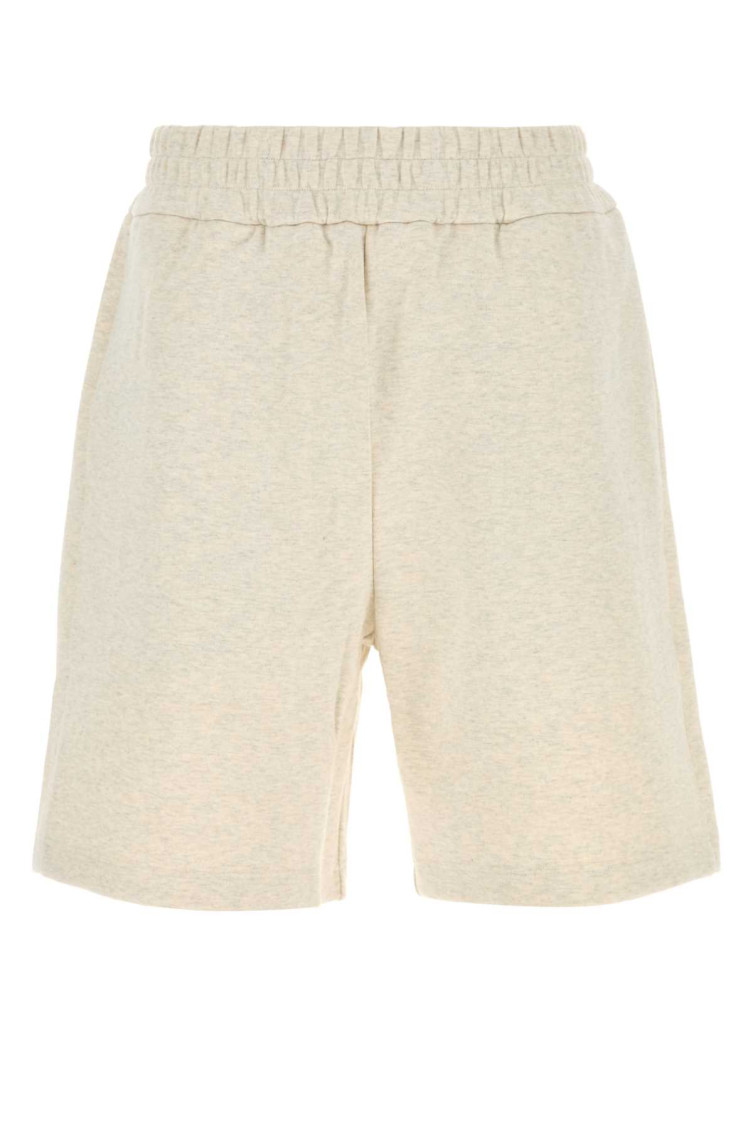 Melange Cream Cotton Bermuda Shorts