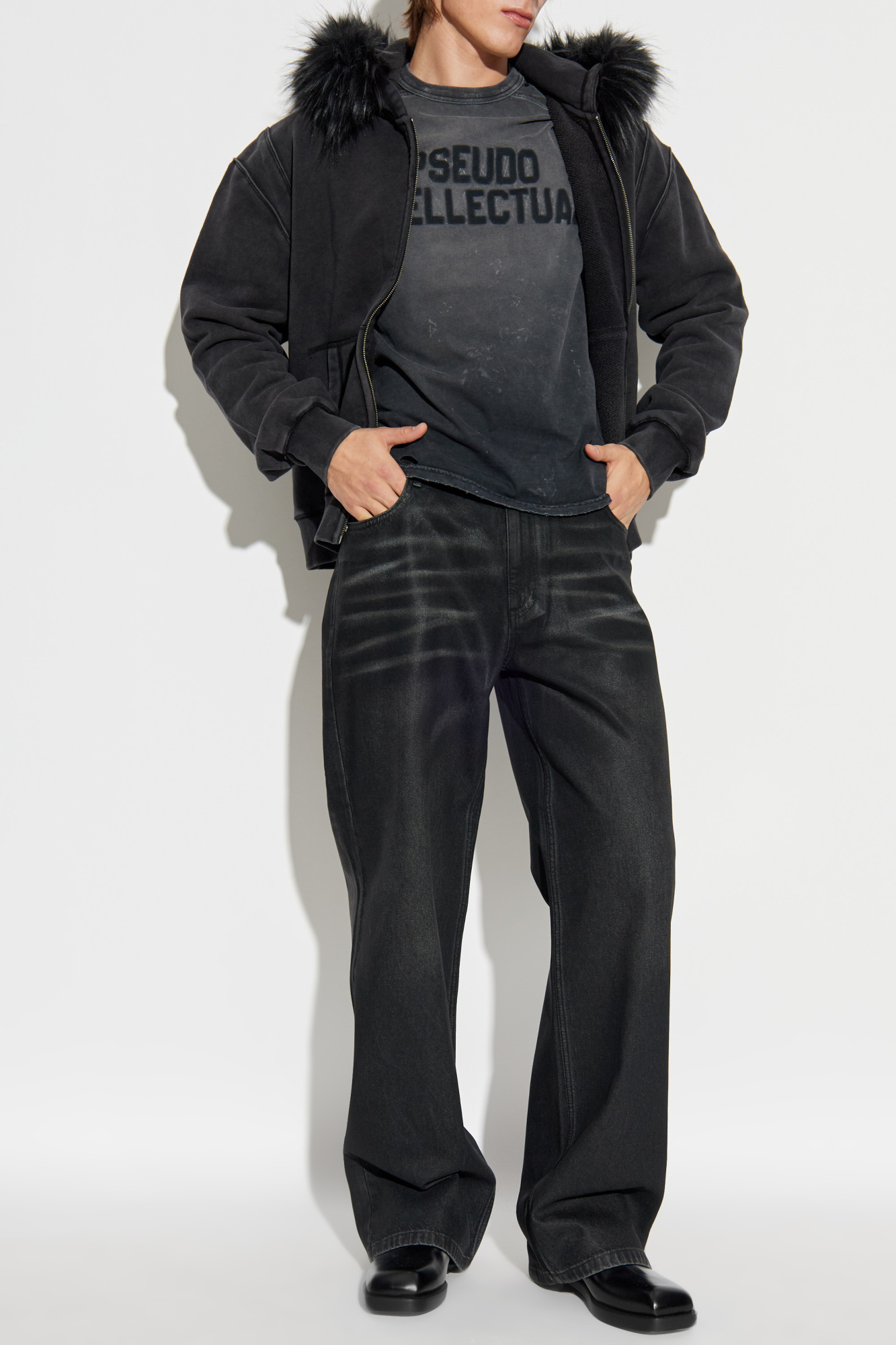 Jeans With Logo, Men's, Black