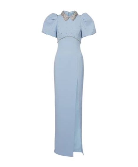Amery embellished puff-sleeve gown