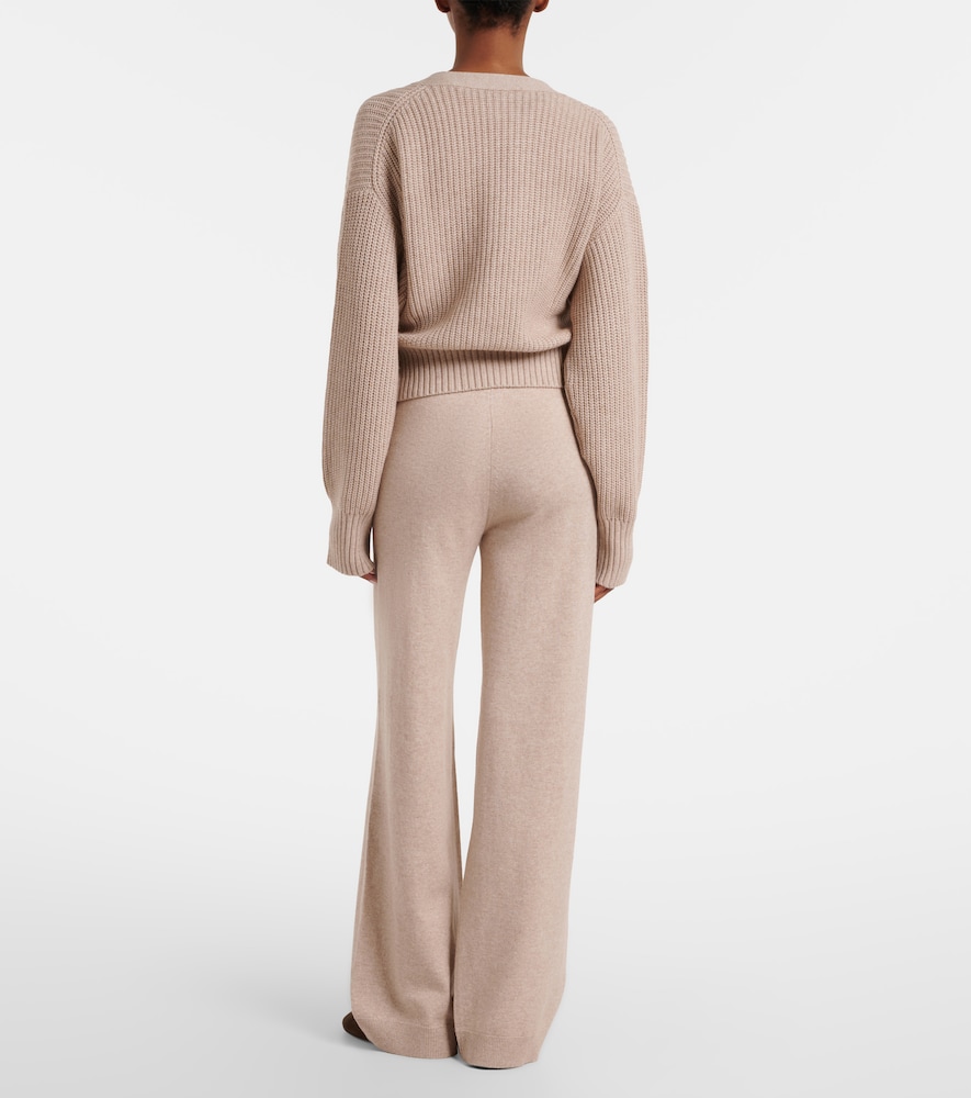 Cotton and cashmere wide-leg pants