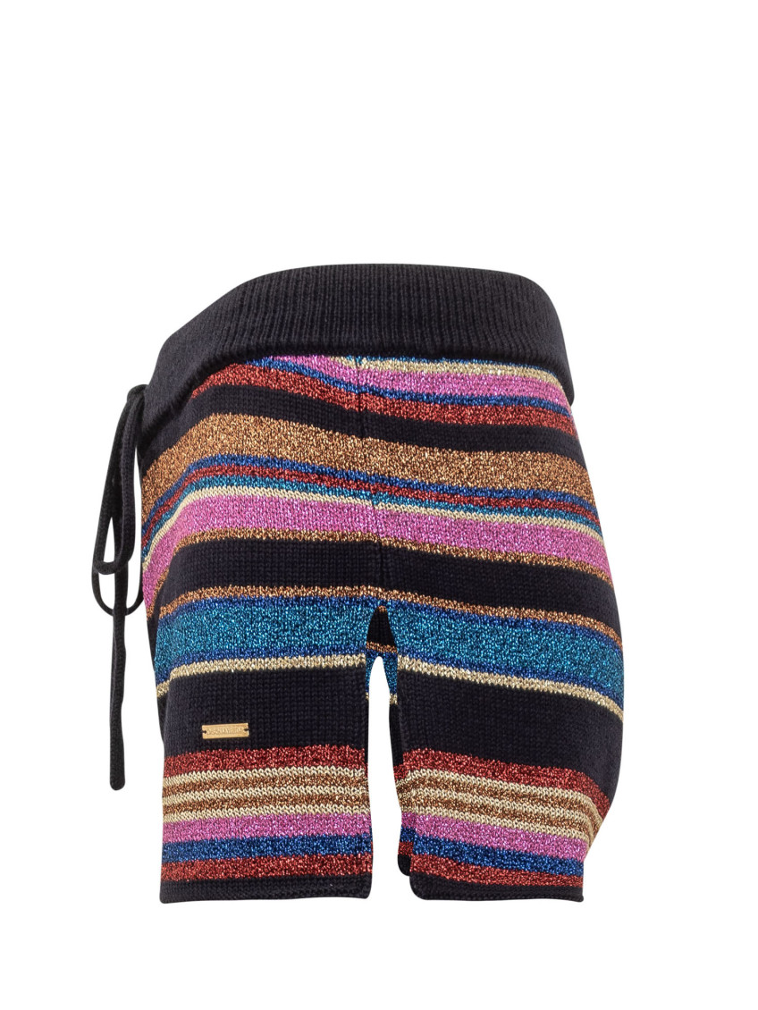 Multicolor Striped Shorts With Drawstring