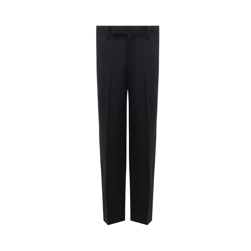 Wool and Mohair Blend Trousers — Black