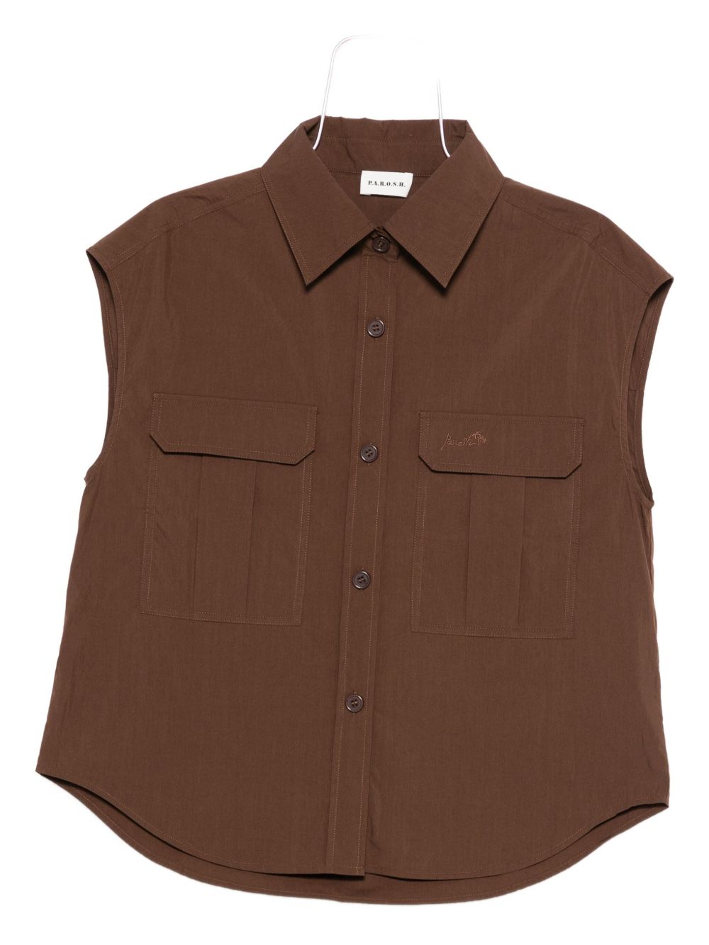 Sleeveless shirt - Brown