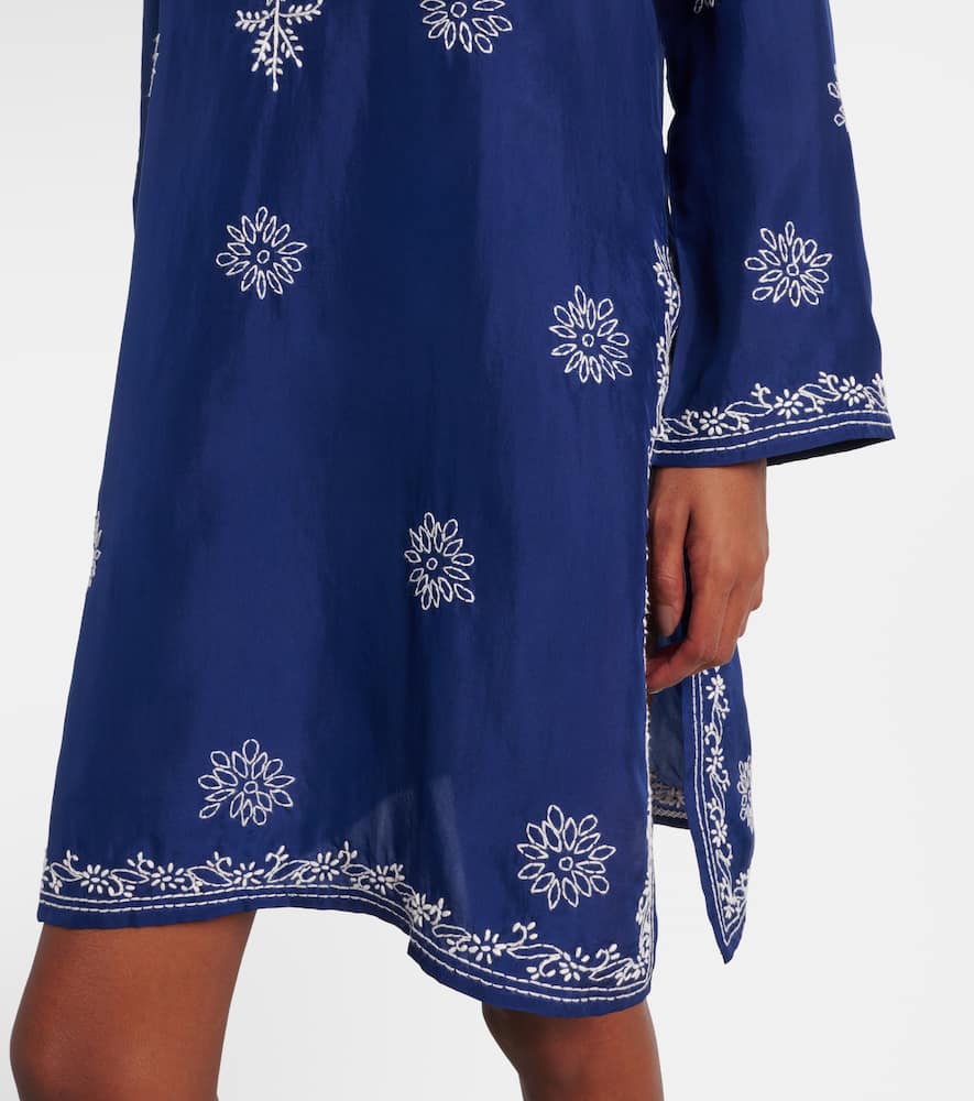 Embroidered silk tunic