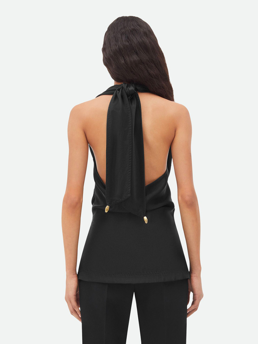 Black Viscose Blend Top