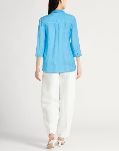 Woman Shirt Azure Size 6 Linen