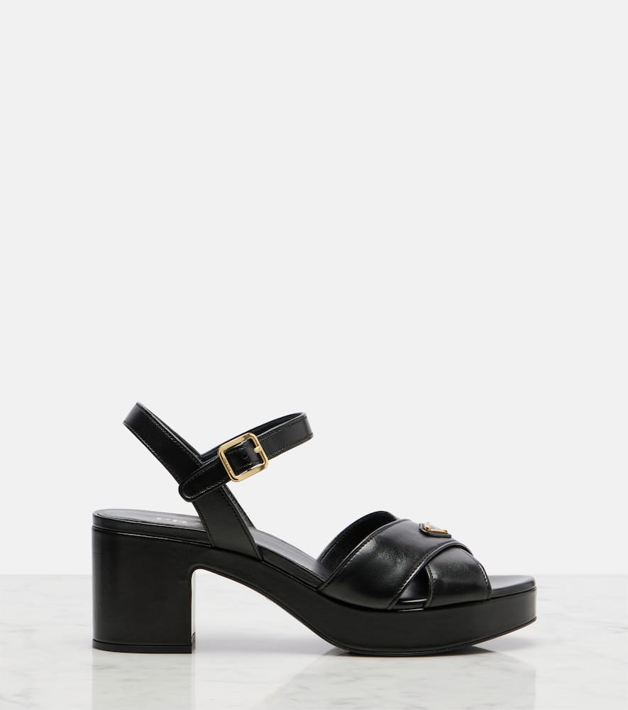 Leather platform sandals