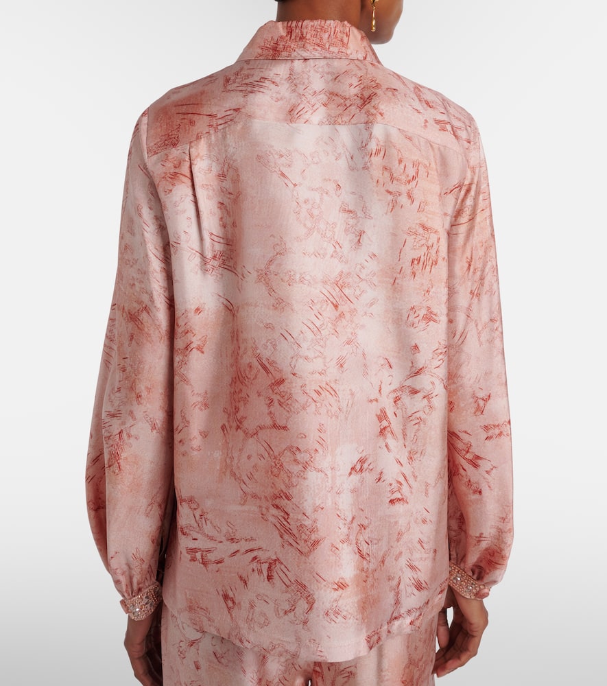 Crespo embellished printed twill shirt