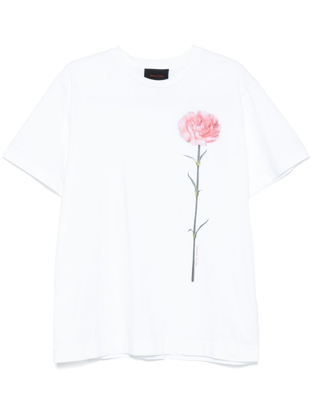 Carnation-print short-sleeve T-shirt - White