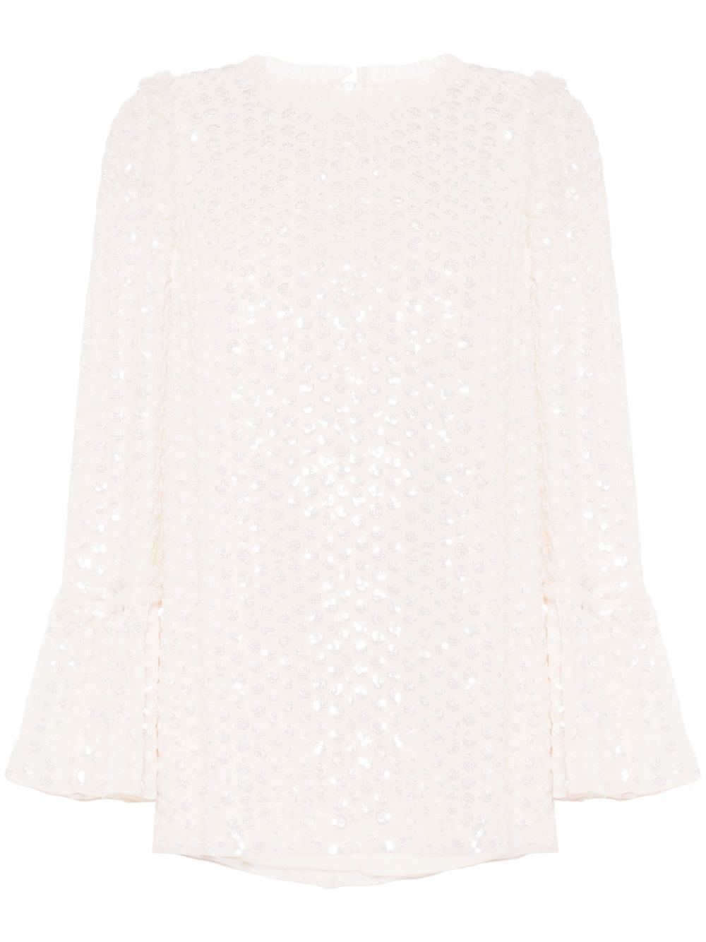 Raindrop sequinned blouse - Neutrals