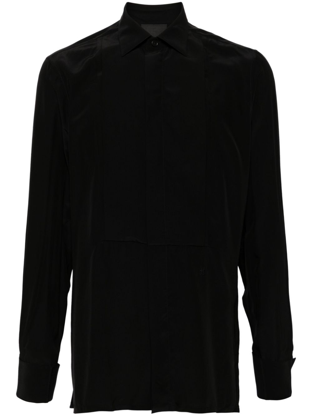 Plastron silk shirt - Black