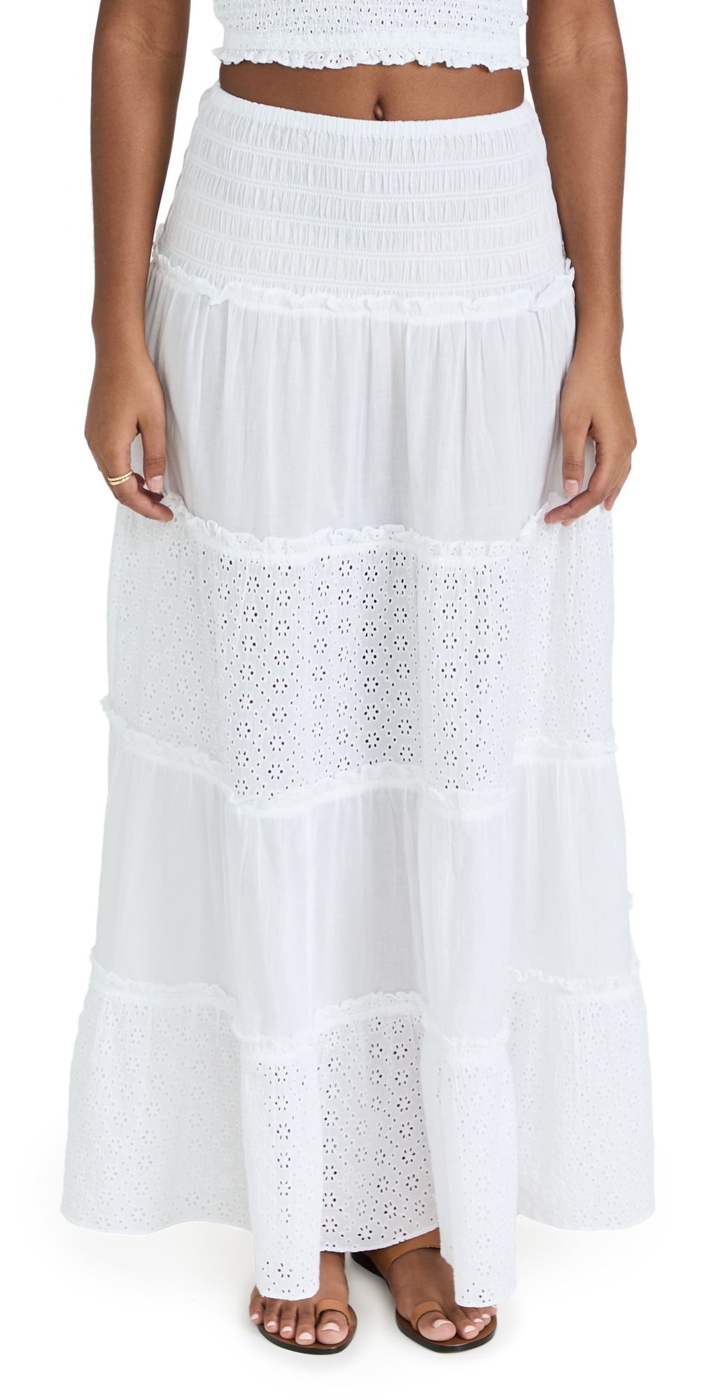 Smocked Skirt White Eyelet