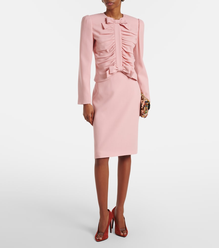 Virgin wool midi skirt