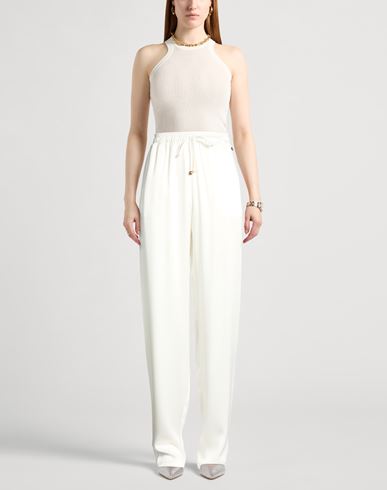 Woman Pants White Size 2 Acetate, Viscose