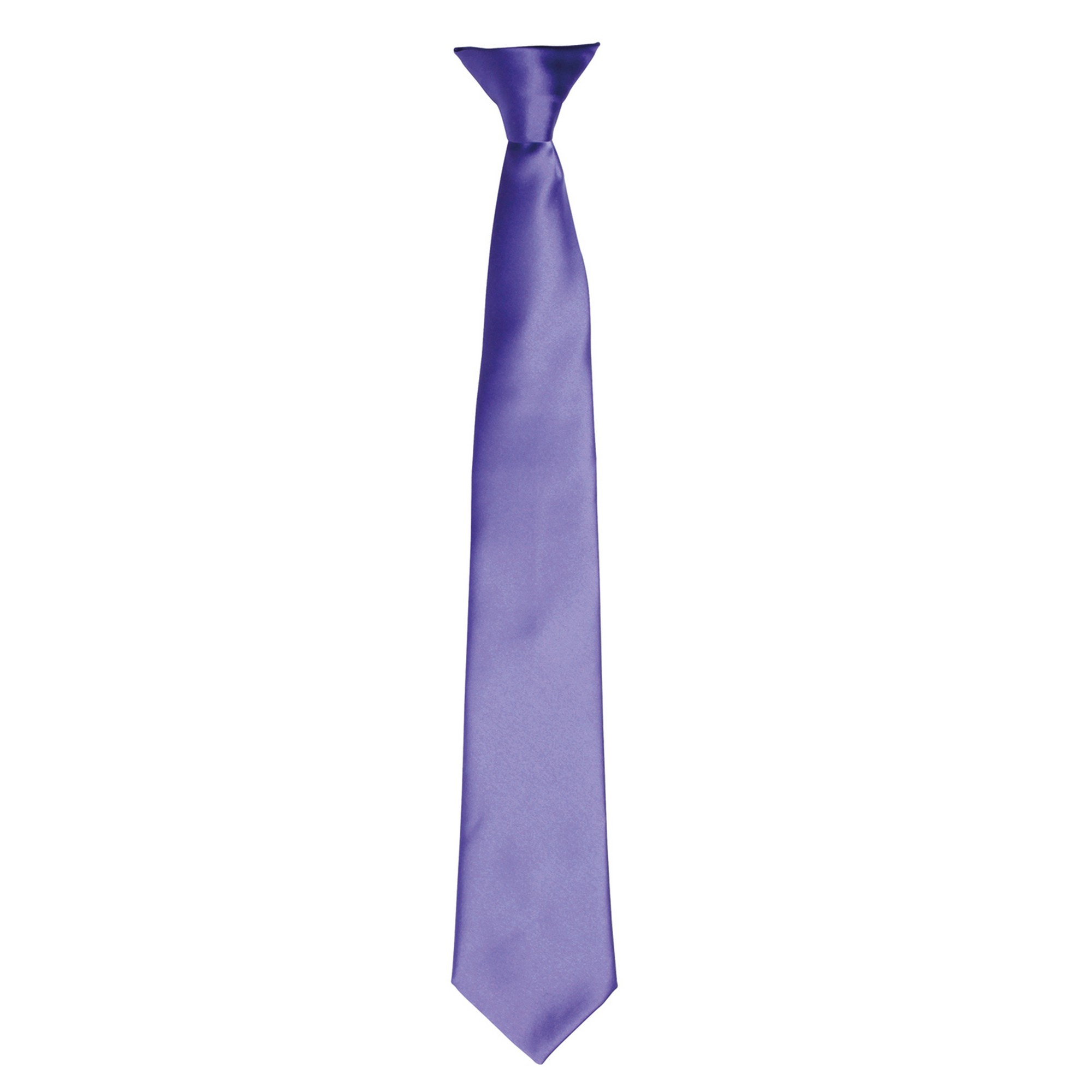Premier Colours Mens Satin Clip Tie Purple - One