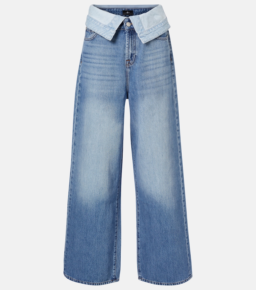 Double Layer Slouchy wide-leg jeans