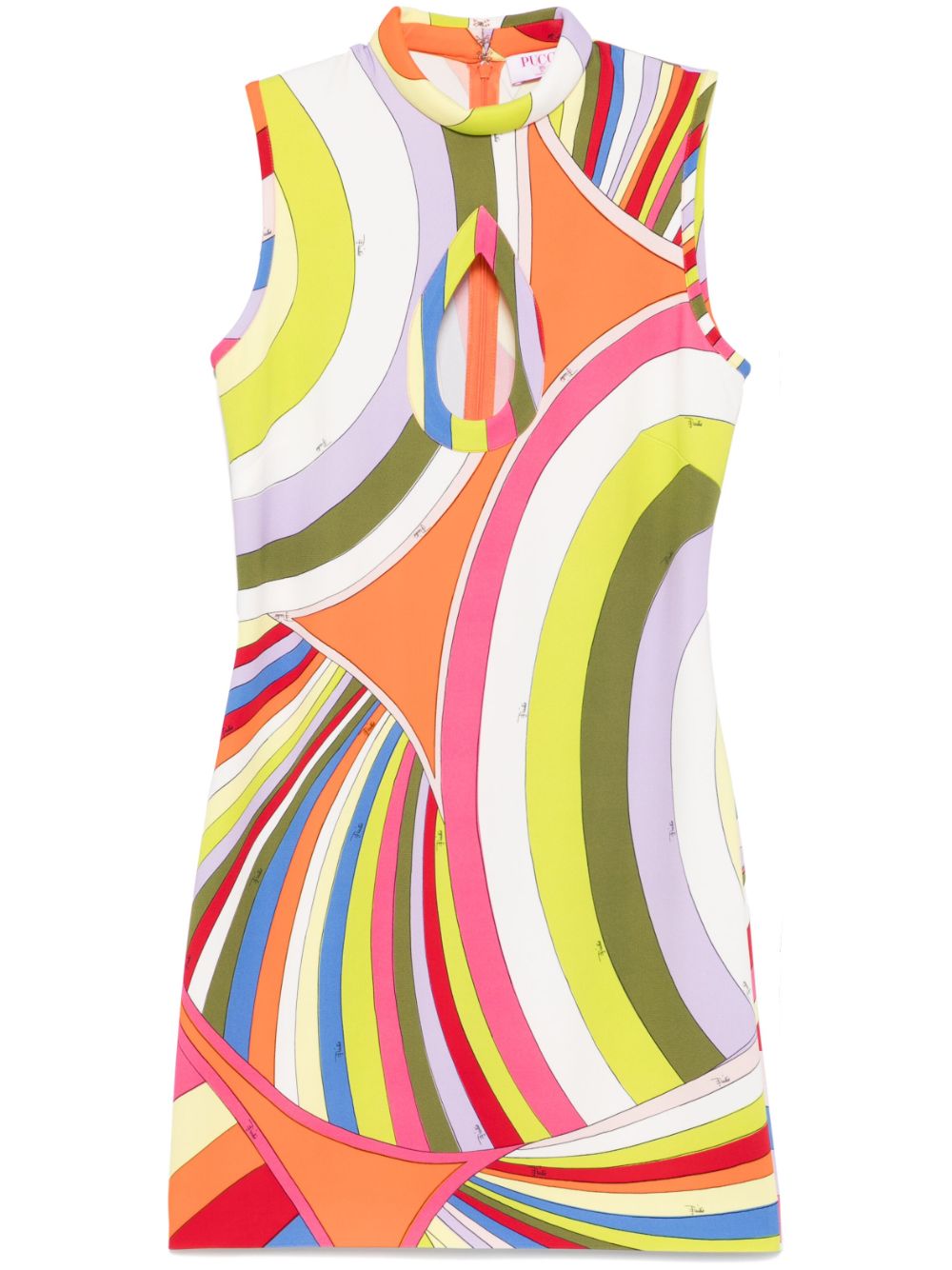 Iride-print mini dress - Orange