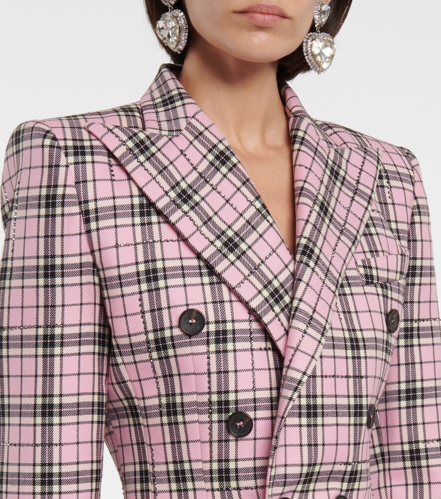 Checked wool blazer