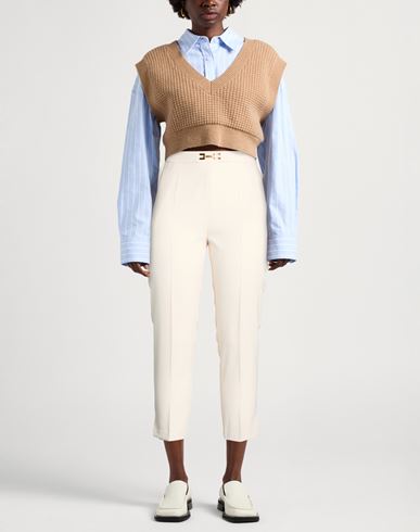 Woman Pants Cream Size 10 Polyester
