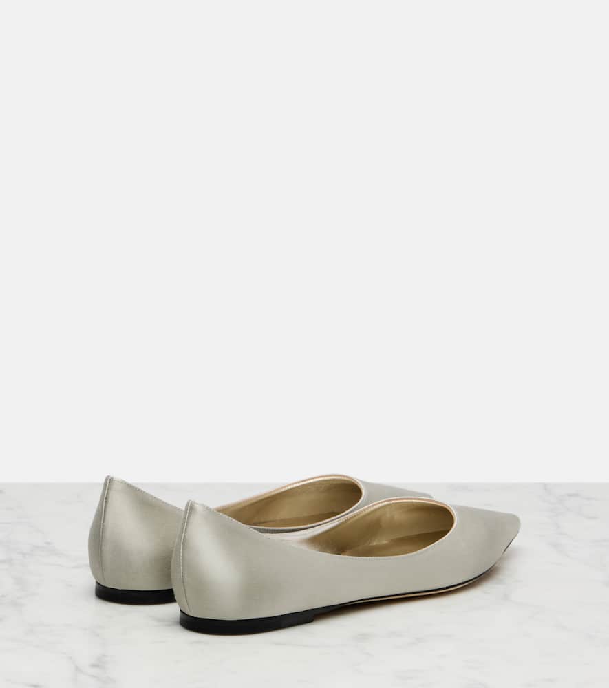 Love satin ballet flats