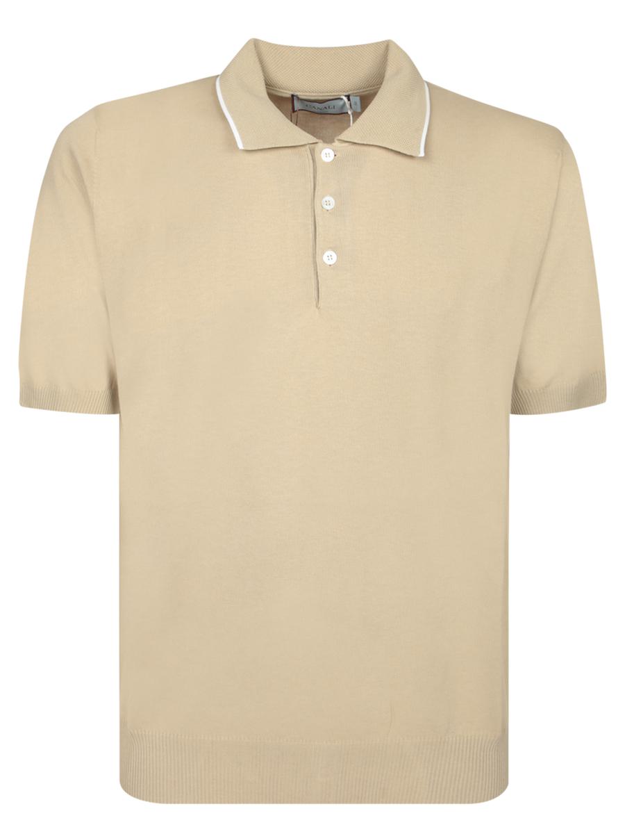 Beige Cotton Polo Shirt