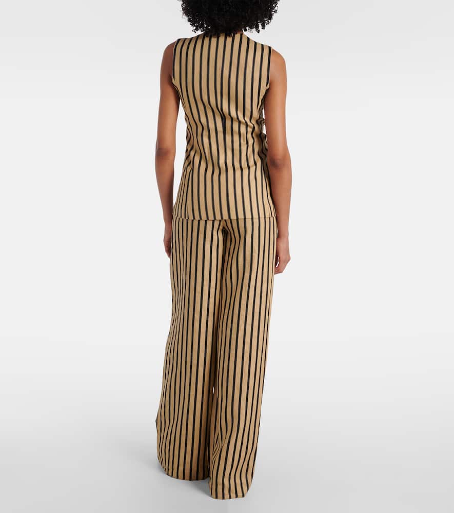 Rodeo striped linen and cotton-blend top