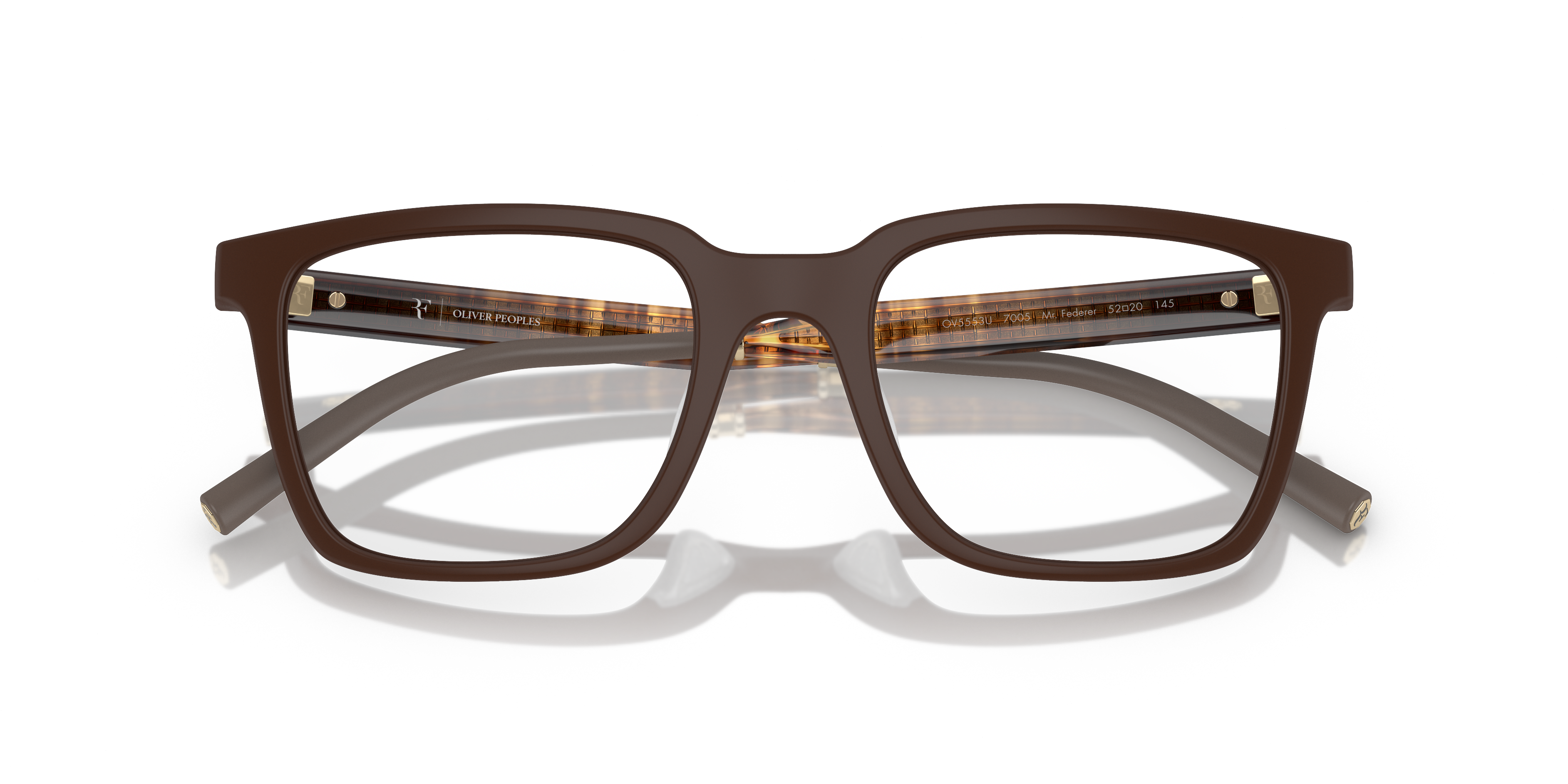 Oliver Peoples Herren Oliver Peoples OV5553U MR. FEDERER 7005 Optische Fassungen Injiziert Braun Transparent Quadratisch Norma